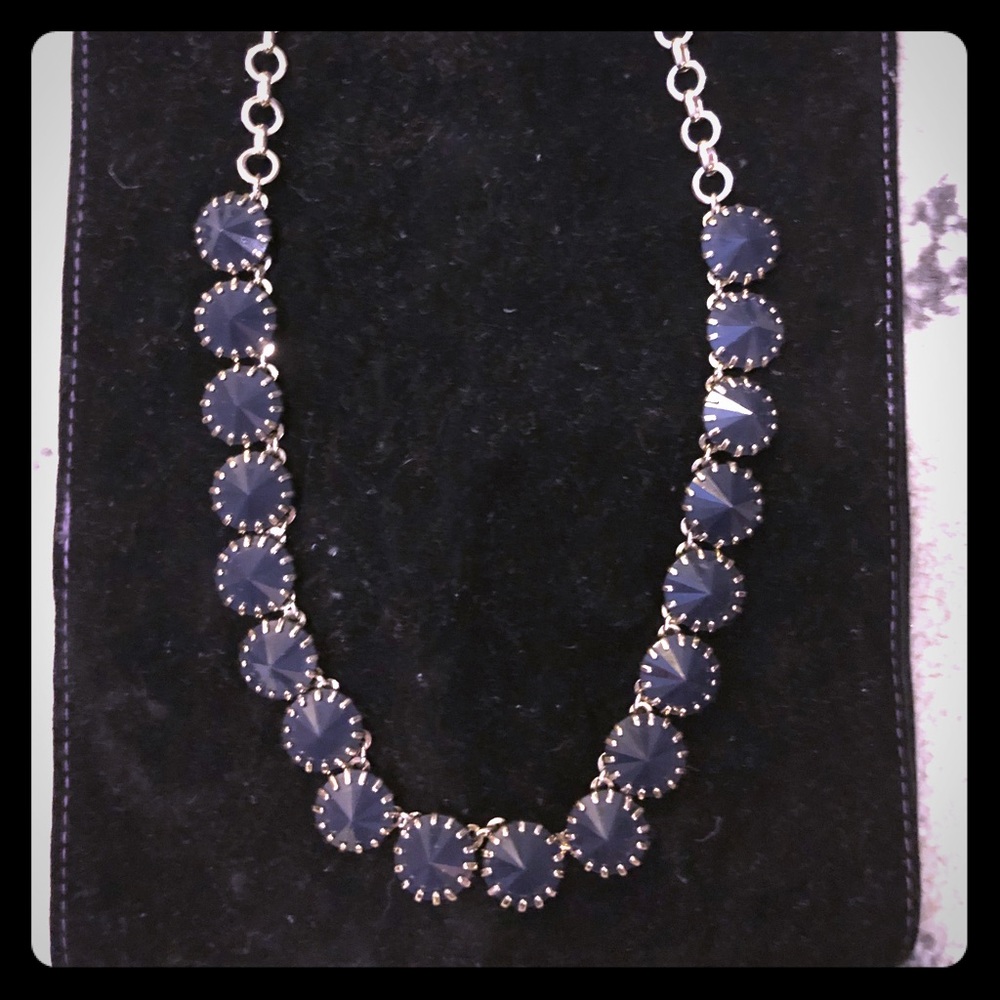 J.Crew Navy Circle Stone Necklace